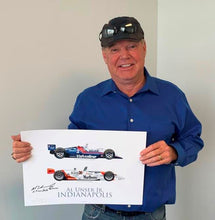 Load image into Gallery viewer, Al Unser Jr. autographed Two Time Indy 500 Winner 18x12 Limited Edition Print