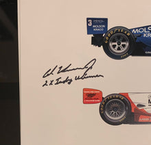 Load image into Gallery viewer, Al Unser Jr. autographed Two Time Indy 500 Winner 18x12 Limited Edition Print