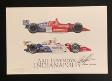 Load image into Gallery viewer, Arie Luyendyk autographed Two Time Indy 500 Winner 18x12 Limited Edition Print