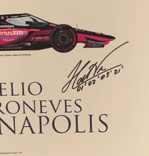 Load image into Gallery viewer, Helio Castroneves autographed Four Time Indy 500 Winner 18x12 Limited Edition Print