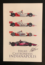 Load image into Gallery viewer, Helio Castroneves autographed Four Time Indy 500 Winner 18x12 Limited Edition Print