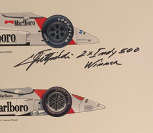 Load image into Gallery viewer, Emerson Fittipaldi autographed Two Time Indy 500 Winner 18x12 Limited Edition Print