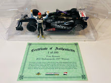 Load image into Gallery viewer, TONY KANAAN SIGNED 2013 INDY 500 WINNER W/ DRIVER FIGURE HONDA 1/18 GREENLIGHT DIECAST