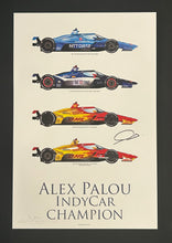 Load image into Gallery viewer, Alex Palou autographed 4-Time IndyCar Champion 18x12 Limited Edition Print