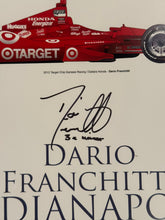Load image into Gallery viewer, Dario Franchitti autographed Three Time Indy 500 Winner 18x12 Limited Edition Print