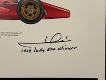 Load image into Gallery viewer, Mario Andretti autographed 1969 Indy 500 Winner 18x12 Limited Edition Print
