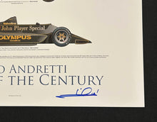 Load image into Gallery viewer, Mario Andretti autographed Driver of the Century 18x12 Limited Edition Print