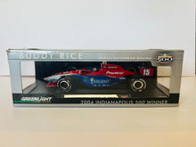 Load image into Gallery viewer, BUDDY RICE SIGNED 2004 INDY 500 WINNER #15 ARGENT 1/18 GREENLIGHT DIECAST