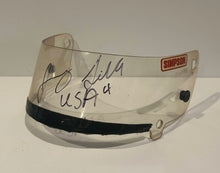 Load image into Gallery viewer, Jimmy Sills autographed USAC Midget Race Used Driving Gloves &amp; Helmet Visor