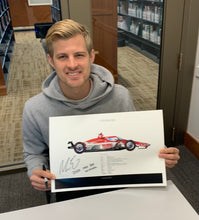 Load image into Gallery viewer, Marcus Ericsson autographed 2022 Indy 500 Winner 18x12 Limited Edition Print